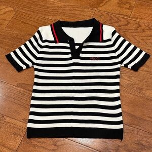 Blue and white nautical Polo sweater